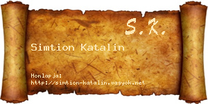 Simtion Katalin névjegykártya