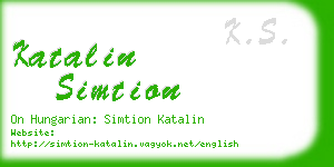 katalin simtion business card